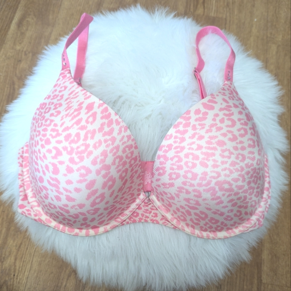 Victoria's Secret Biofit Demi Uplift Pink Leopard Print